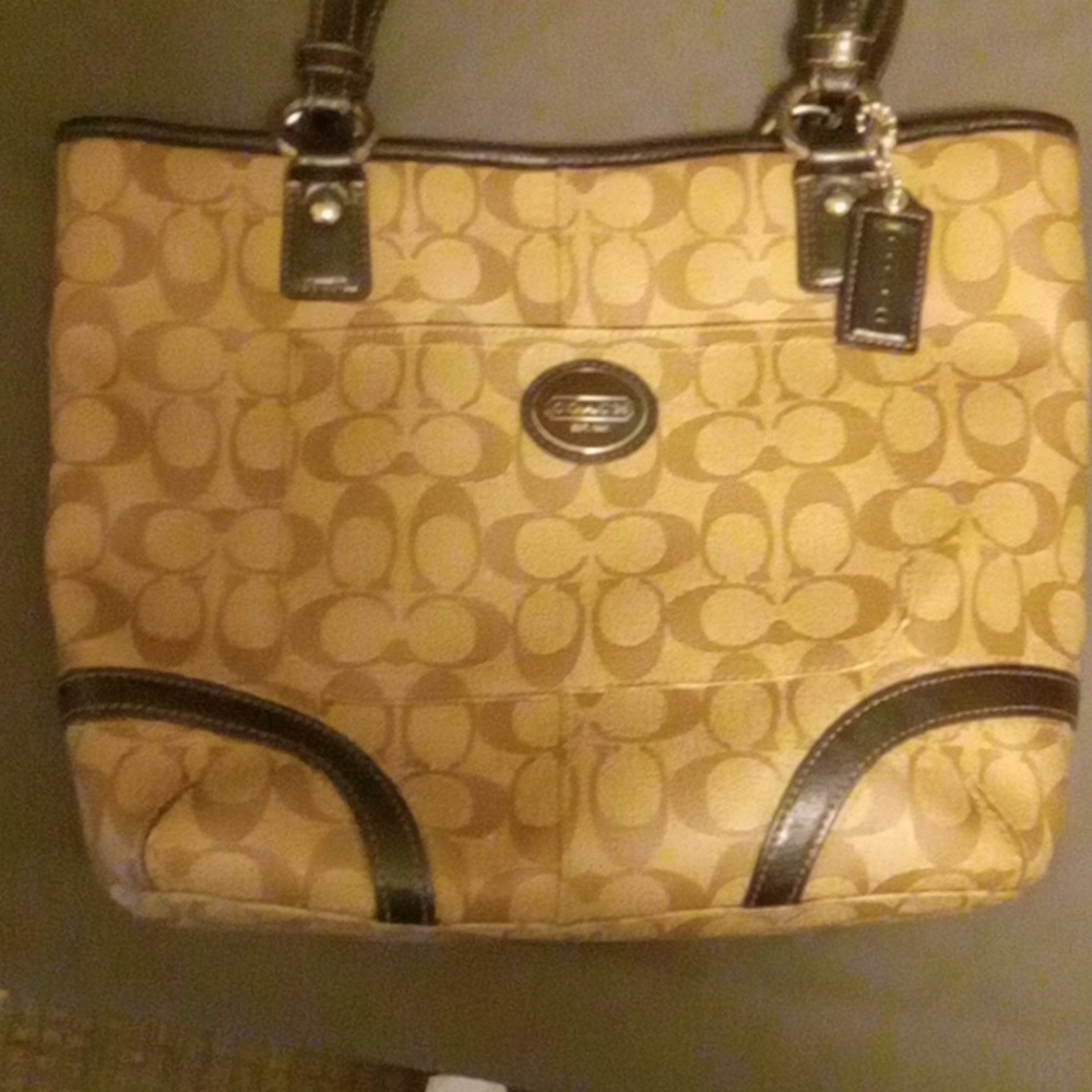 Coach large Peyton signature logo tote